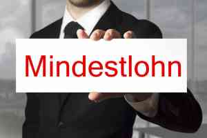 Schild mit Mindestlohn