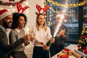 Personen bei Weihnachtsfeier